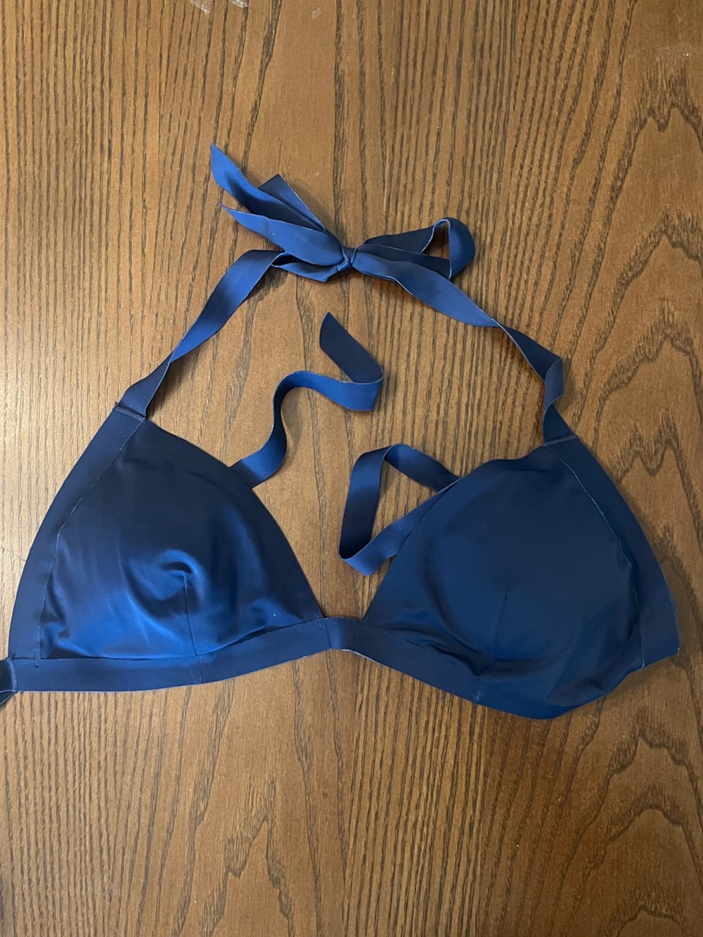 Women's Navy Triangle Bikini Top - Classic Tie-Back oneWith